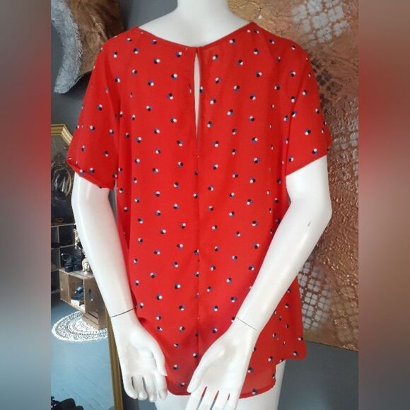 Sienna Sky Red Polka Dot Women's Blouse - Picture 2 of 11